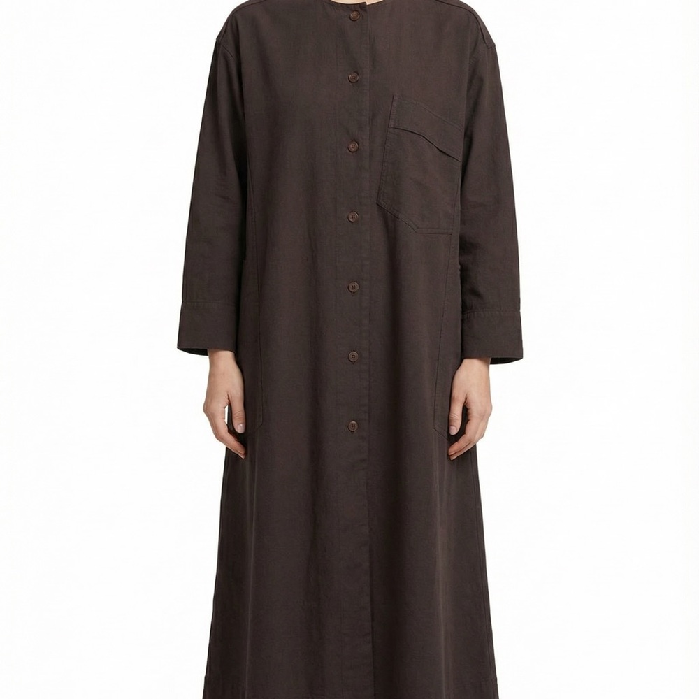 Vintage Issey Miyake Long Coat Jacket Made in Japan Minimalist Brown